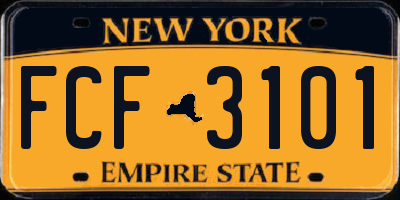 NY license plate FCF3101