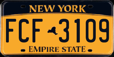 NY license plate FCF3109