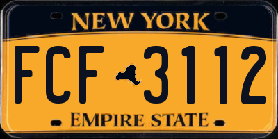 NY license plate FCF3112