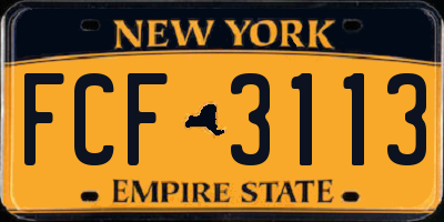 NY license plate FCF3113