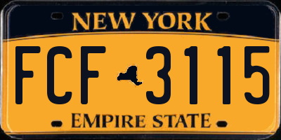 NY license plate FCF3115