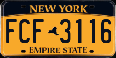 NY license plate FCF3116