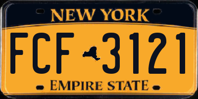 NY license plate FCF3121