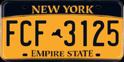 NY license plate FCF3125
