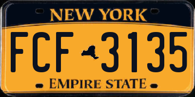 NY license plate FCF3135