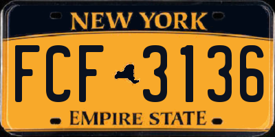 NY license plate FCF3136