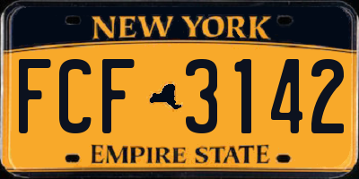 NY license plate FCF3142