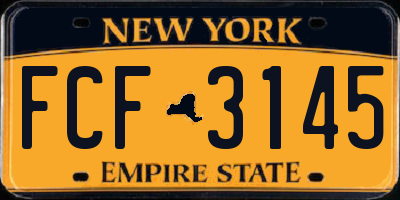 NY license plate FCF3145