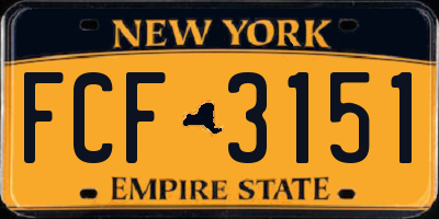 NY license plate FCF3151