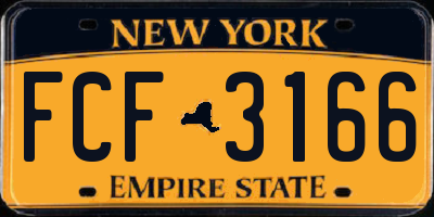 NY license plate FCF3166