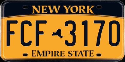 NY license plate FCF3170