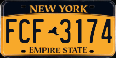 NY license plate FCF3174