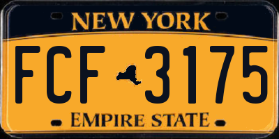 NY license plate FCF3175