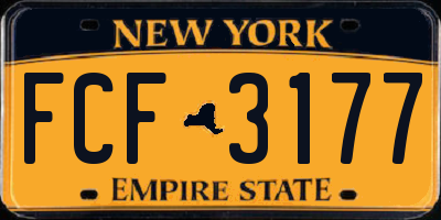 NY license plate FCF3177