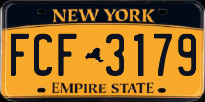 NY license plate FCF3179