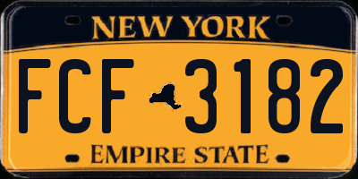 NY license plate FCF3182