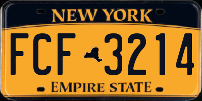 NY license plate FCF3214