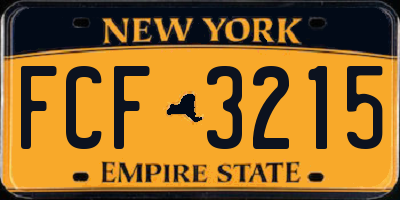 NY license plate FCF3215