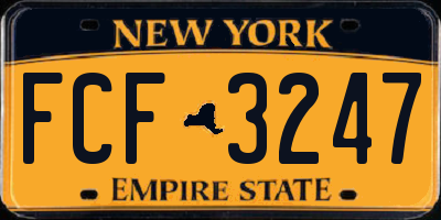 NY license plate FCF3247