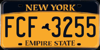 NY license plate FCF3255