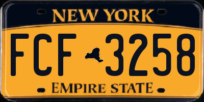 NY license plate FCF3258