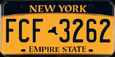 NY license plate FCF3262