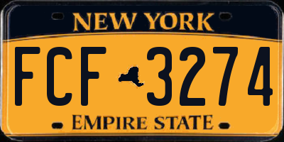 NY license plate FCF3274