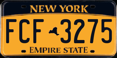 NY license plate FCF3275
