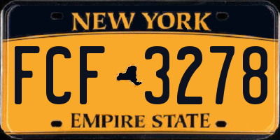NY license plate FCF3278