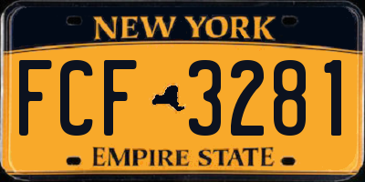 NY license plate FCF3281