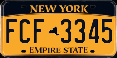 NY license plate FCF3345