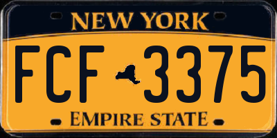 NY license plate FCF3375