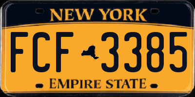 NY license plate FCF3385
