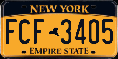 NY license plate FCF3405