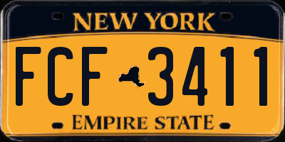 NY license plate FCF3411