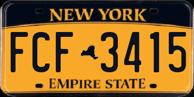 NY license plate FCF3415