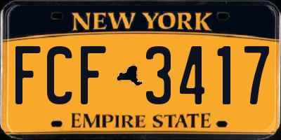 NY license plate FCF3417