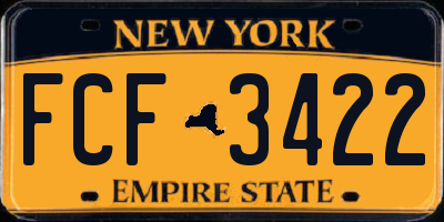 NY license plate FCF3422