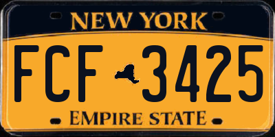 NY license plate FCF3425