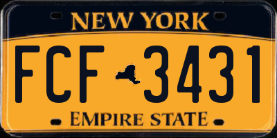 NY license plate FCF3431