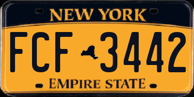 NY license plate FCF3442