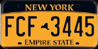 NY license plate FCF3445