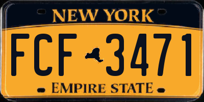 NY license plate FCF3471