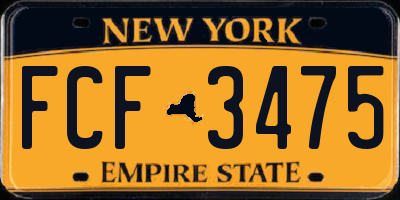 NY license plate FCF3475