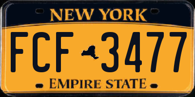 NY license plate FCF3477