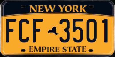 NY license plate FCF3501