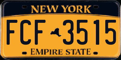 NY license plate FCF3515