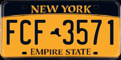 NY license plate FCF3571