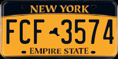 NY license plate FCF3574
