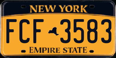 NY license plate FCF3583